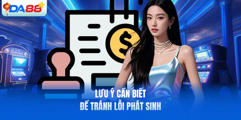 Lưu ý cần biết để tránh lỗi phát sinh